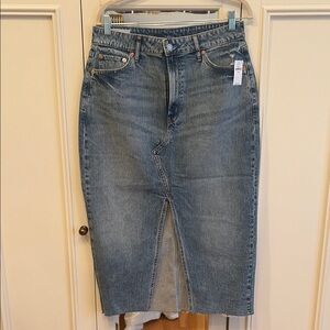 Gap Blue Denim Midi Skirt